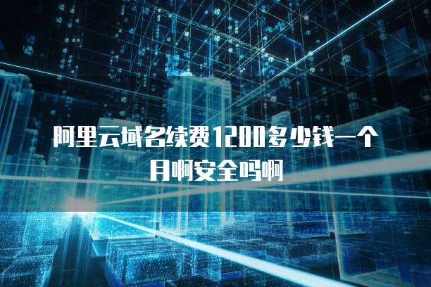 阿里云域名续费1200多少钱一个月啊安全吗啊