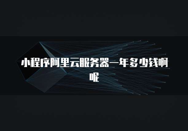 小程序阿里云服务器一年多少钱啊呢