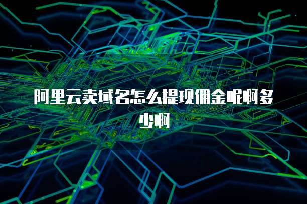 阿里云卖域名怎么提现佣金呢啊多少啊