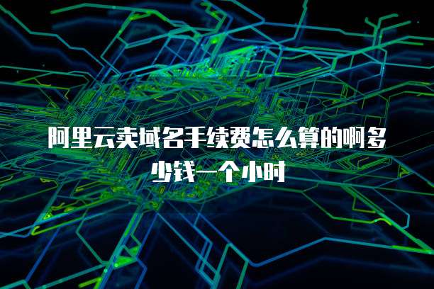 阿里云卖域名手续费怎么算的啊多少钱一个小时
