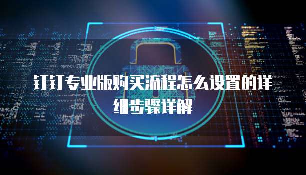 钉钉专业版购买流程怎么设置的详细步骤详解