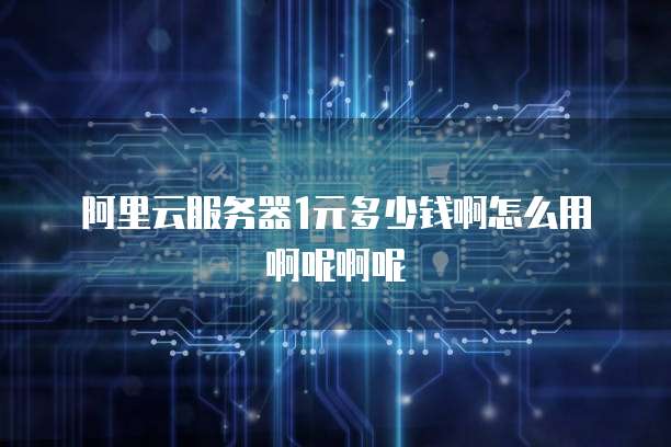 阿里云服务器1元多少钱啊怎么用啊呢啊呢