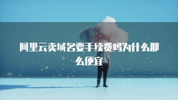 阿里云卖域名要手续费吗为什么那么便宜
