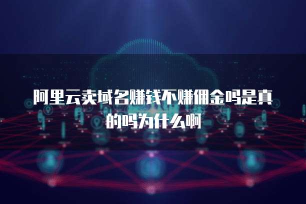 阿里云卖域名赚钱不赚佣金吗是真的吗为什么啊