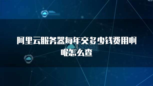 阿里云服务器每年交多少钱费用啊呢怎么查
