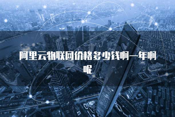 阿里云物联网价格多少钱啊一年啊呢