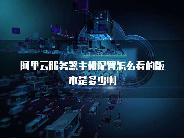 阿里云服务器主机配置怎么看的版本是多少啊