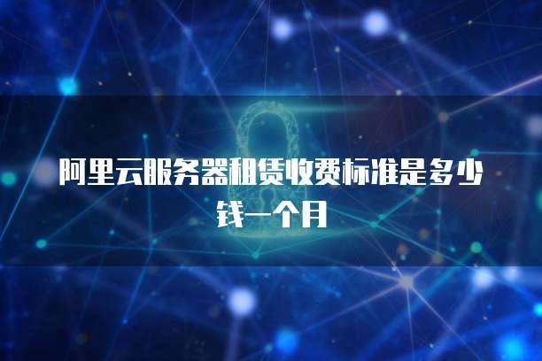 阿里云服务器租赁收费标准是多少钱一个月