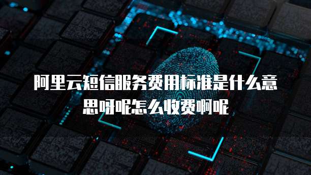 阿里云短信服务费用标准是什么意思呀呢怎么收费啊呢
