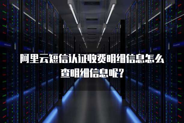 阿里云短信认证收费明细信息怎么查明细信息呢?