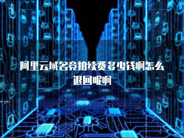 阿里云域名竞拍续费多少钱啊怎么退回呢啊