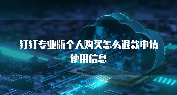 钉钉专业版个人购买怎么退款申请使用信息