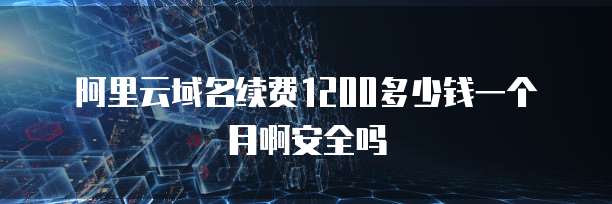 阿里云域名续费1200多少钱一个月啊安全吗
