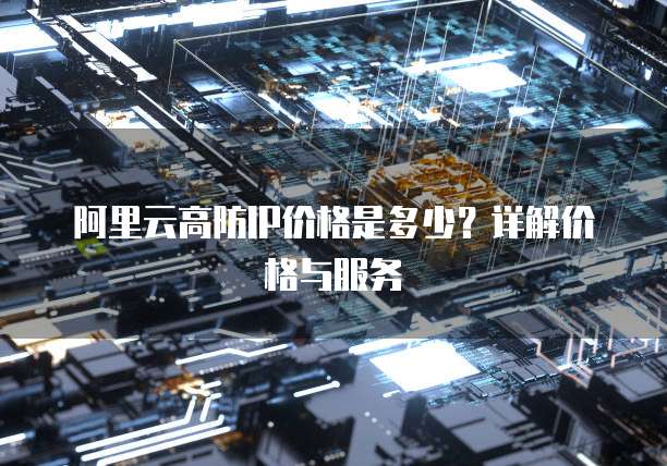 阿里云高防IP价格是多少？详解价格与服务