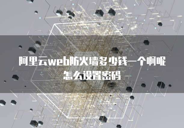 阿里云web防火墙多少钱一个啊呢怎么设置密码