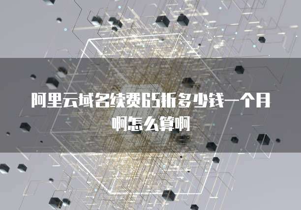 阿里云域名续费65折多少钱一个月啊怎么算啊
