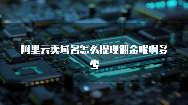 阿里云卖域名怎么提现佣金呢啊多少