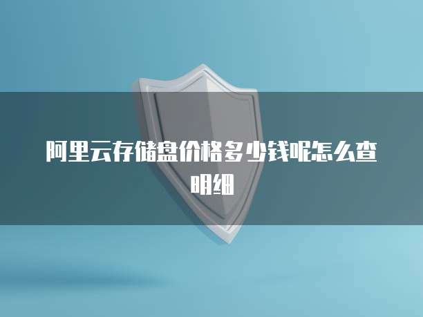 阿里云存储盘价格多少钱呢怎么查明细