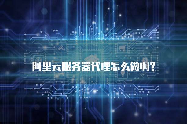 阿里云服务器代理怎么做啊?