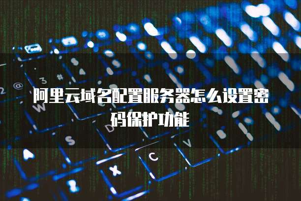 阿里云域名配置服务器怎么设置密码保护功能