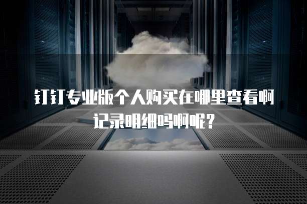 钉钉专业版个人购买在哪里查看啊记录明细吗啊呢?