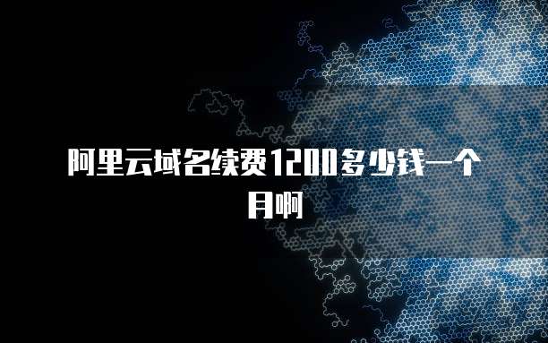 阿里云域名续费1200多少钱一个月啊