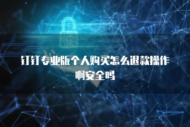 钉钉专业版个人购买怎么退款操作啊安全吗