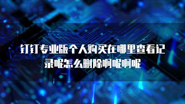 钉钉专业版个人购买在哪里查看记录呢怎么删除啊呢啊呢