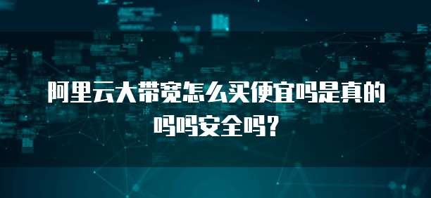 阿里云大带宽怎么买便宜吗是真的吗吗安全吗?