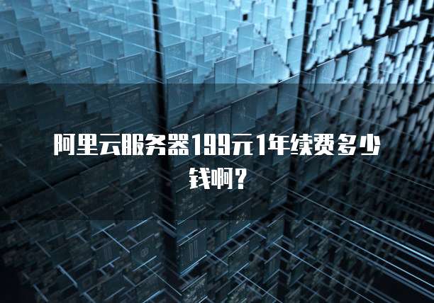 阿里云服务器199元1年续费多少钱啊?