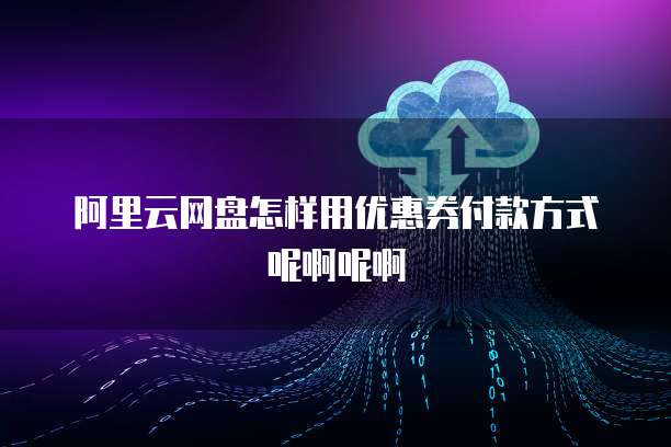 阿里云网盘怎样用优惠券付款方式呢啊呢啊