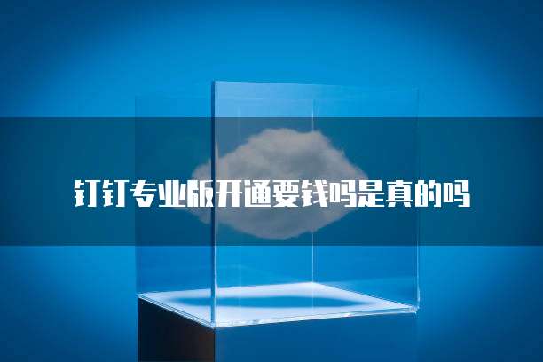 钉钉专业版开通要钱吗是真的吗
