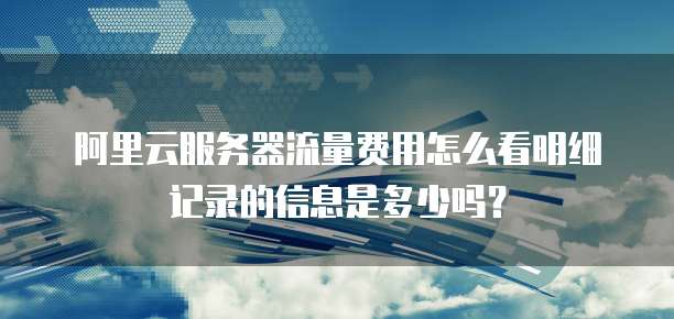 阿里云服务器流量费用怎么看明细记录的信息是多少吗?
