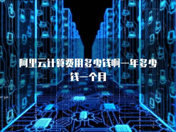 阿里云计算费用多少钱啊一年多少钱一个月