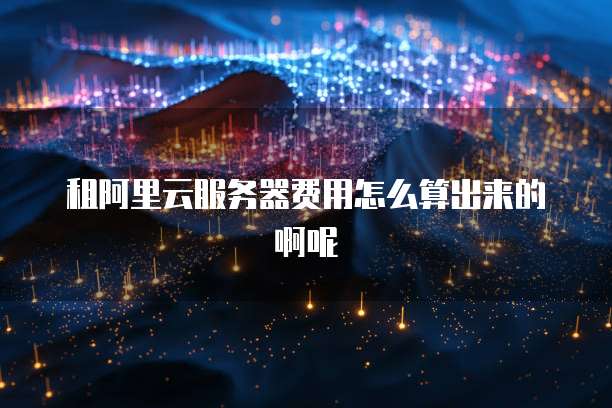 租阿里云服务器费用怎么算出来的啊呢