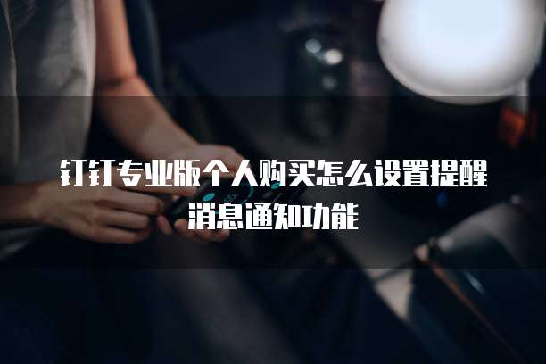 钉钉专业版个人购买怎么设置提醒消息通知功能