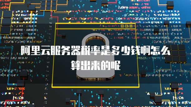 阿里云服务器税率是多少钱啊怎么算出来的呢