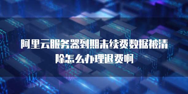 阿里云服务器到期未续费数据被清除怎么办理退费啊