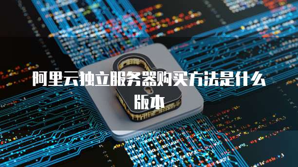 阿里云独立服务器购买方法是什么版本