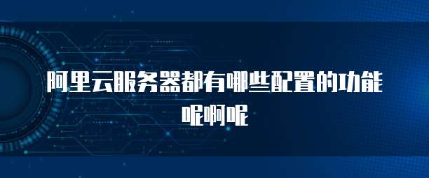 阿里云服务器都有哪些配置的功能呢啊呢