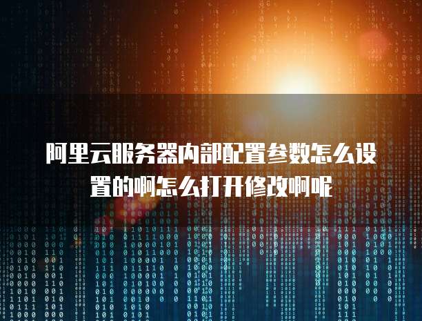 阿里云服务器内部配置参数怎么设置的啊怎么打开修改啊呢