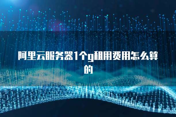 阿里云服务器1个g租用费用怎么算的