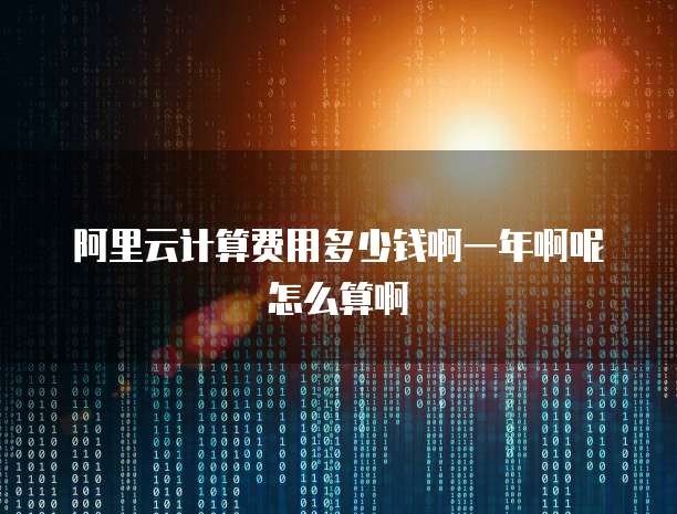 阿里云计算费用多少钱啊一年啊呢怎么算啊