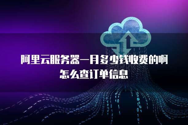 阿里云服务器一月多少钱收费的啊怎么查订单信息