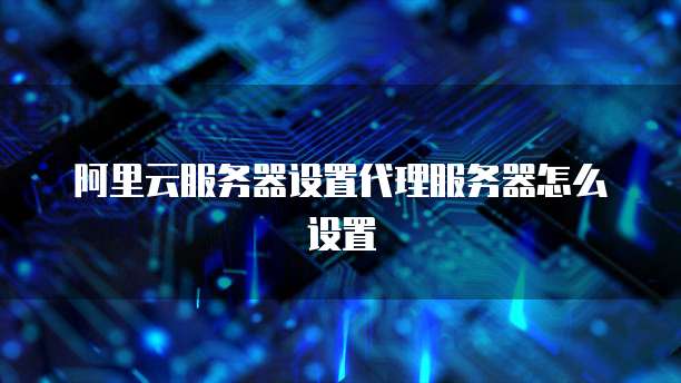 阿里云服务器设置代理服务器怎么设置