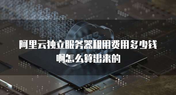 阿里云独立服务器租用费用多少钱啊怎么算出来的