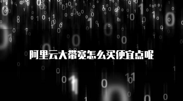 阿里云大带宽怎么买便宜点呢