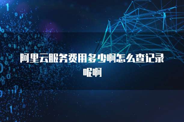 阿里云服务费用多少啊怎么查记录呢啊