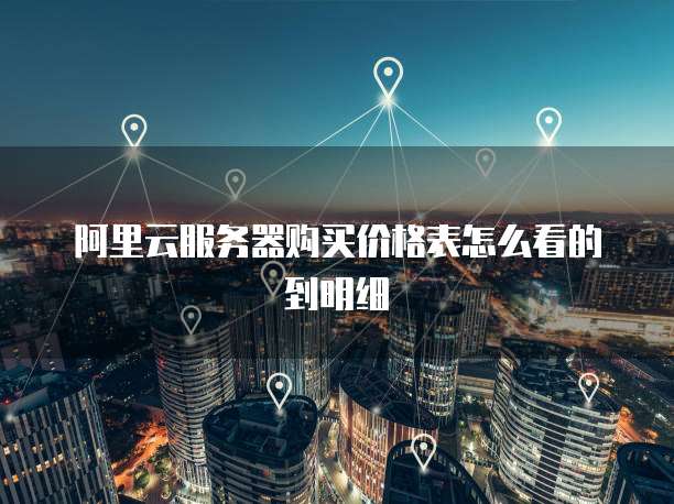 阿里云服务器购买价格表怎么看的到明细