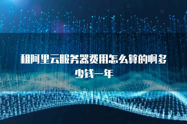 租阿里云服务器费用怎么算的啊多少钱一年